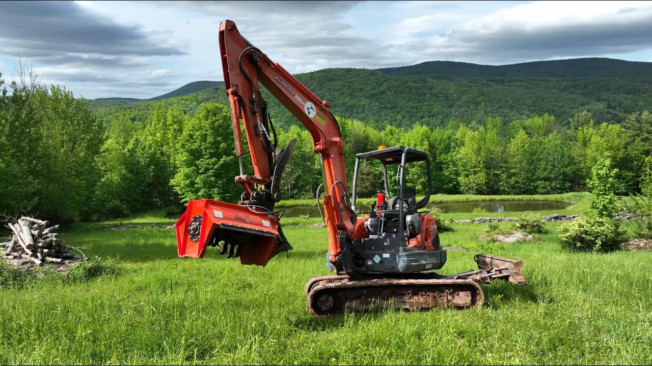 Installing a flail mower on an excavator