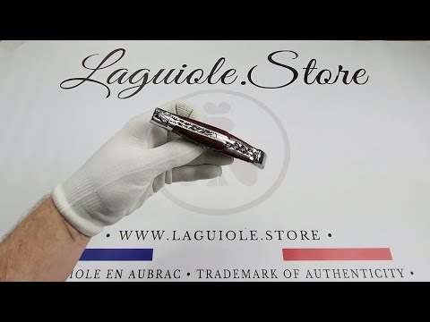Laguiole Knife with Corkscrew Double Plates - Snakewood Handle