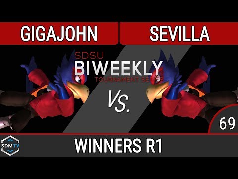SDSU Biweekly 69 - B2S | GigaJohn (Falco) vs. Sevilla (Falco) - SSBM WR1 - Smash Melee