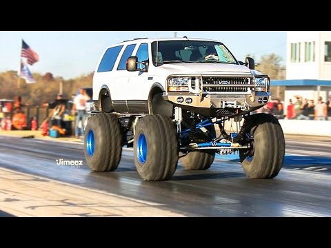 EXCESSIVE EXCURSION! DRAG RACING! 49" SUPER SWAMPERS! BYRON DIESEL DRAG DAY '15!