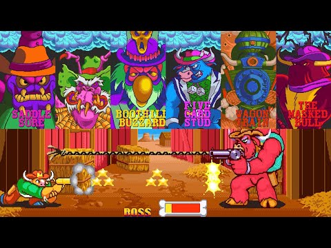 Wild West C.O.W. Boys of Moo Mesa - All Boss Fights Collection | Old Video Game | Arcade Game