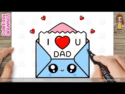 How to Draw a Cute I LOVE YOU 'DAD' Card for Father’s Day | Cute Easy Drawing for Kids