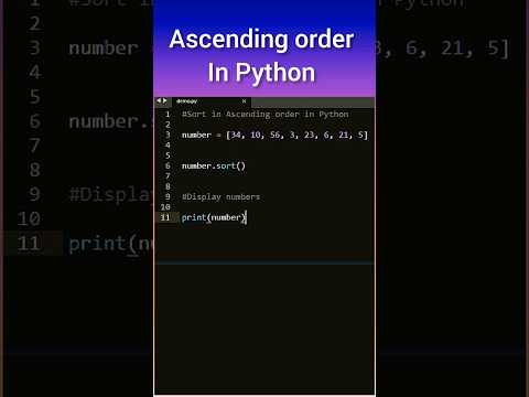 Sorting list in ascending order using Python #python #programming