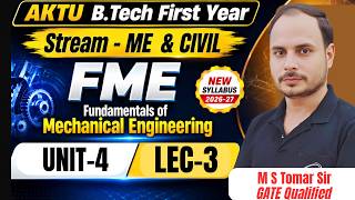 ME & CE Stream FME-Fundamentals of Mechanical  Engg. by M S Tomar Sir