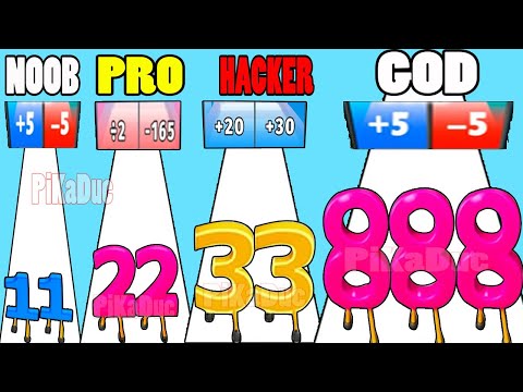 NOOB vs PRO vs HACKER vs GOD in Digit Run 3D
