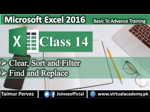 Clear Sort and Filter in Microsoft Excel | Find and Replace in Microsoft Excel 2016 14
