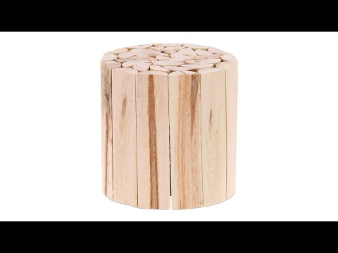 Support naturel pour pots de fleurs Marron - Bois manufacturé - 20 x 20 x 20 cm