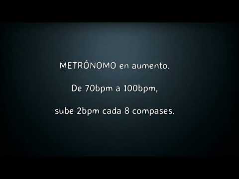 METRÓNOMO en aumento. Entrenamiento de velocidad. Principiantes. De 70bpm a 100bpm.