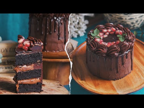 Bánh SOCOLA 4 Tầng KHÔNG CẦN LÒ: Pudim de Choco | Ganache de Chocolate | Creme de Manteiga de Chocolate | Molho de Choco