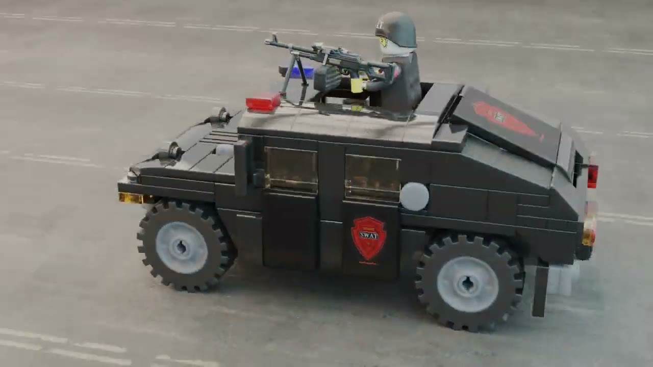 Lego swat truck with squad 3D Model