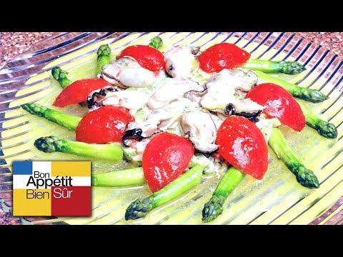 [Recette] Salade D'asperge Vertes Aux Huitres, Vinaigrette Au Basilic - Chef J. et L. Pourcel