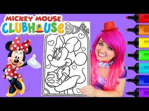 Coloring Minnie Mickey Mouse Clubhouse Coloring Book Page Colored Paint Markers | KiMMi THE CLOWN