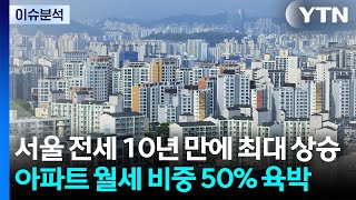 서울 전세 10년 만에 최대 상승...서울 아파트 월세 비중 50% 육박 / YTN