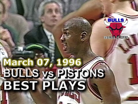 March 07 1996 Bulls vs Pistons highlights