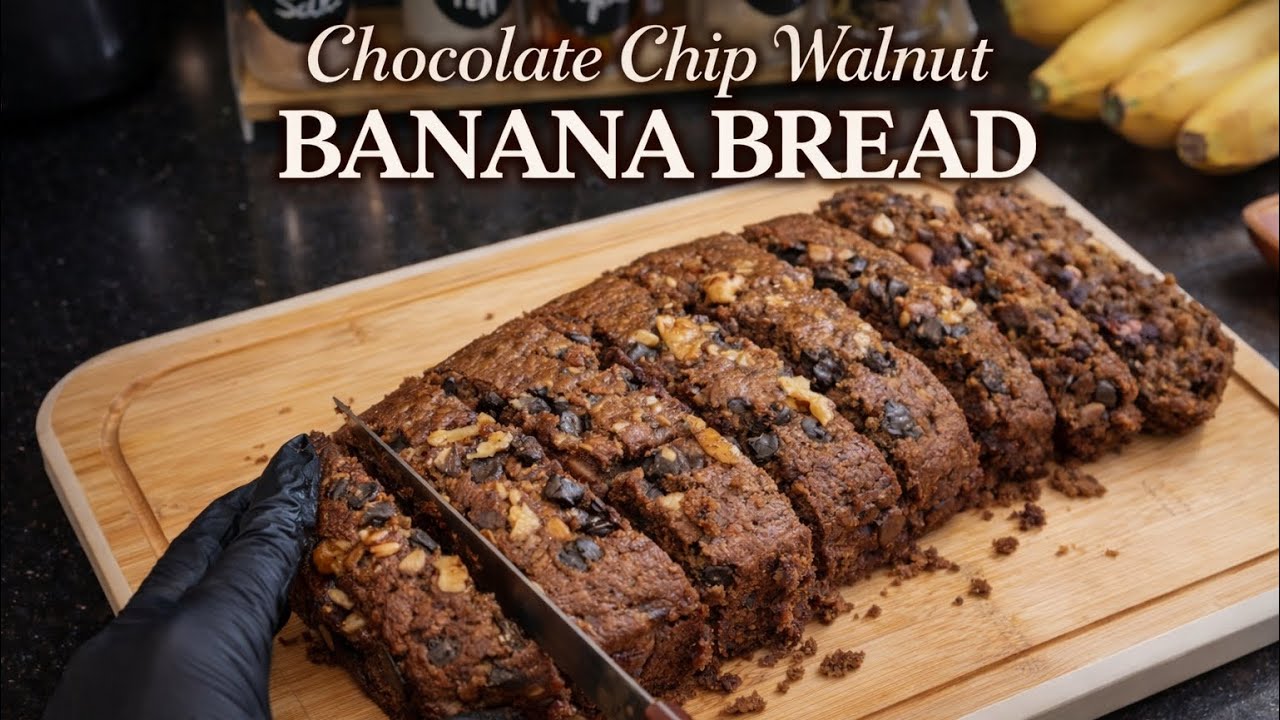 Bakery - Style Banana Bread at Home | Chocolate chunks and walnuts