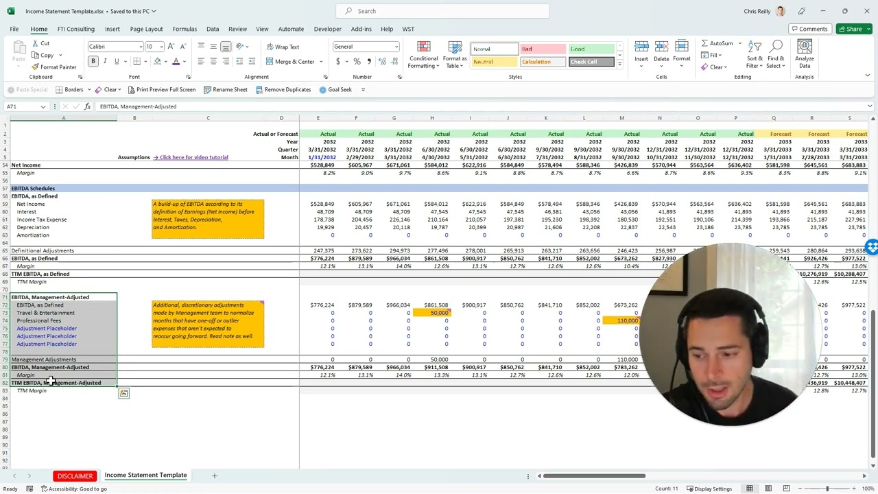 Income Statement Template Walkthrough