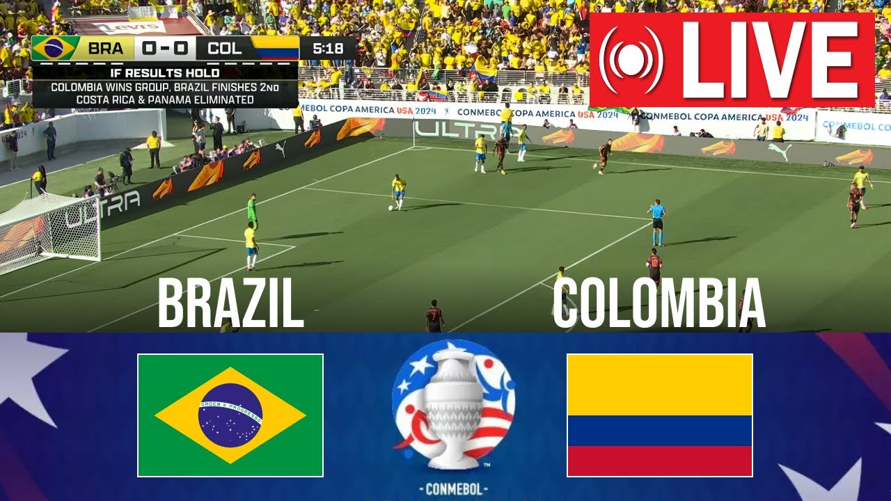 🔴 LIVE : Brazil vs Colombia | Copa America 2024 | Match Live Now