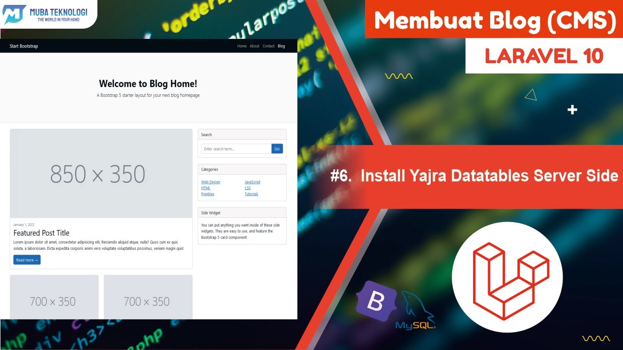 6. Install Yajra DataTables Server Side - Laravel Blog CMS