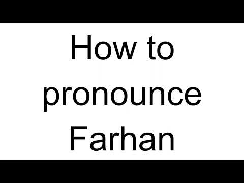 How to Pronounce Farhan (Arabic)