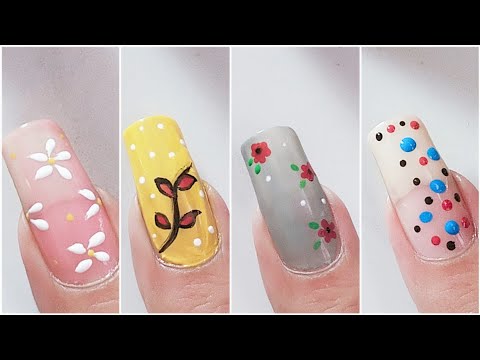 Easy Trending Nail Art designs For Beginners ♥️ Diseños de uñas Cortas/ Nail Art 2024