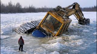 Transformer Convoy in Deep Snow—Traction Battle on a Frozen Road. Arctic Logistics Documentary