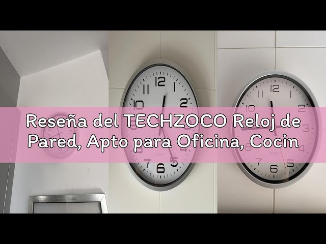 Vídeo relacionado con TECHZOCO Reloj de Pared, Apto para Oficina, Cocina, Dormitorio, Movimiento Cuarzo silencioso, Reloj Decorativo, Marco Plateado Esfera Blanca, 25 cm de diámetro