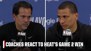 Erik Spolestra & Joe Mazzulla react to Heat's Game 2 win over the Celtics | NBA on ESPN