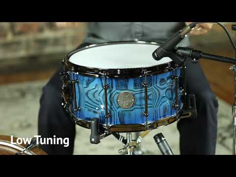 HHG Drums 14x7 Contoured Ash Stave 2022 Ocean Blue High Gloss Lacquer image 13