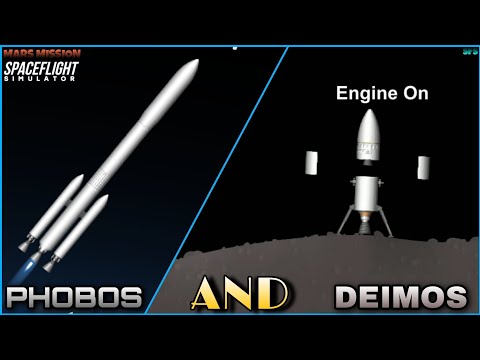 Mars Moons PHOBOS AND DEIMOS Landing Mission Launch in spaceflight simulator