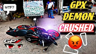 GPX DEMON CRUSHED 💥 রিকশার ধাক্কায় শেষ! 😱।।GPX Demon Rider