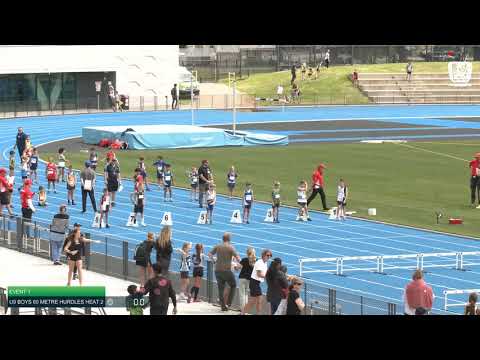 U9 Boys 60m Hurdles Heat 2: 2021 State Combined Events Championships // LAVicTV