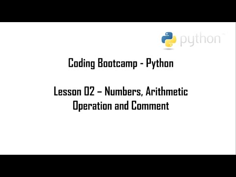 Coding Bootcamp Python Lesson 2 Arithmetic Operations And Comments
