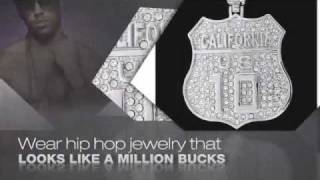 Interstate 10 California Iced Out Premium Pendant Silver Hip Hop Chain