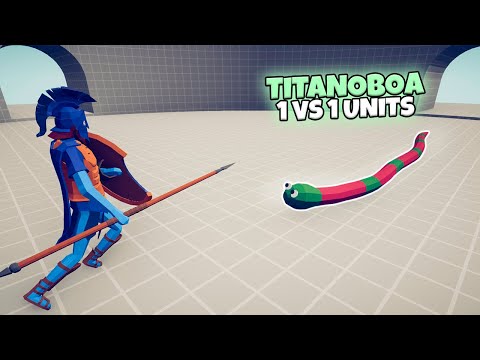 TITANOBOA 1 vs 1 EVERY UNIT | TABS Gameplay
