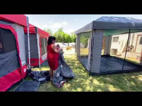 How to set up Ezup 6.4 screen Tent and 5.4 Camp Cube