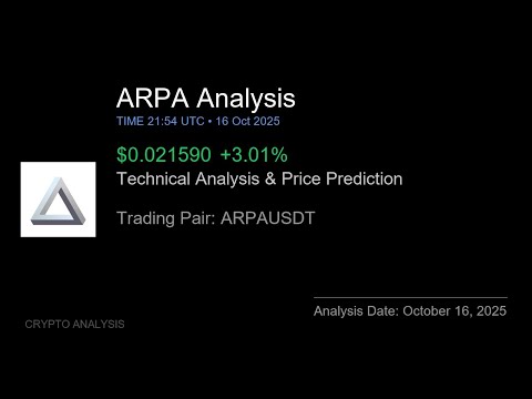 ARPA (ARPAUSDT) Technical Analysis - Price Prediction & Buy or Sell October 16, 2025