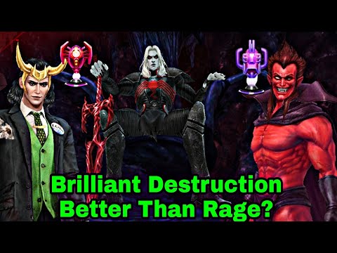 Loki Brilliant Destruction VS Mephisto Rage WBL Knull Stage 14 Comparison - Marvel Future Fight