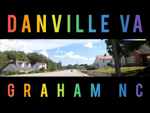 DRIVING FROM DANVILLE, VIRGINIA TO GRAHAM, NC -FULL DRIVE TOUR - 4K