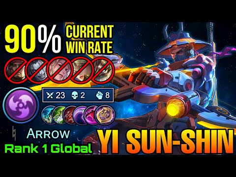23 Kills Lone Destructor YSS 90% Win Rate S18!! - Top 1 Global Yi Sun Shin by♮ Aʀʀᴏᴡ - MLBB