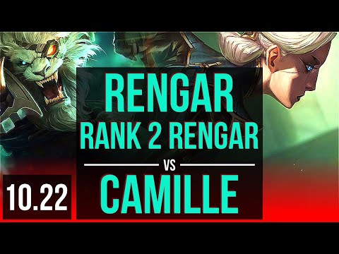RENGAR vs CAMILLE (TOP) | Rank 2 Rengar, 12 solo kills, Legendary | KR Challenger | v10.22