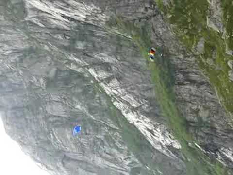 BASE Jumpers on Ferry Ride to Kjerag