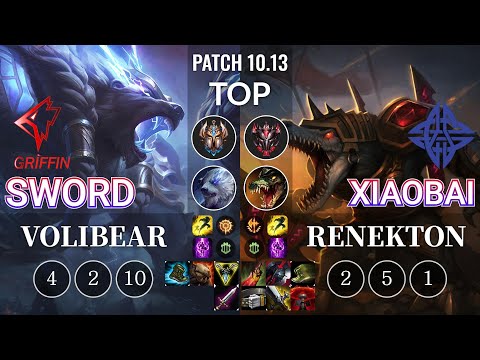 GRF Sword Volibear vs ES Xiaobai Renekton Top - KR Patch 10.13