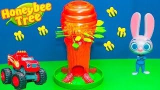 Family Fun Game for kids Honey Bee Tree Egg Surprise Toys Blaze Challenges Zootopia