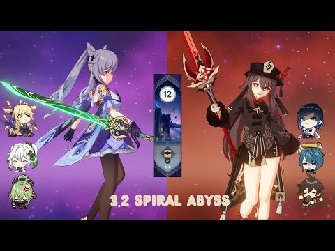 C3 Keqing Aggravate & C1 Hu Tao Double Hydro || 3.2 Spiral Abyss Floor 12