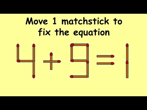 4+9=1 can you correct this equation| Match stick puzzle #149 | Puzzles with Answer