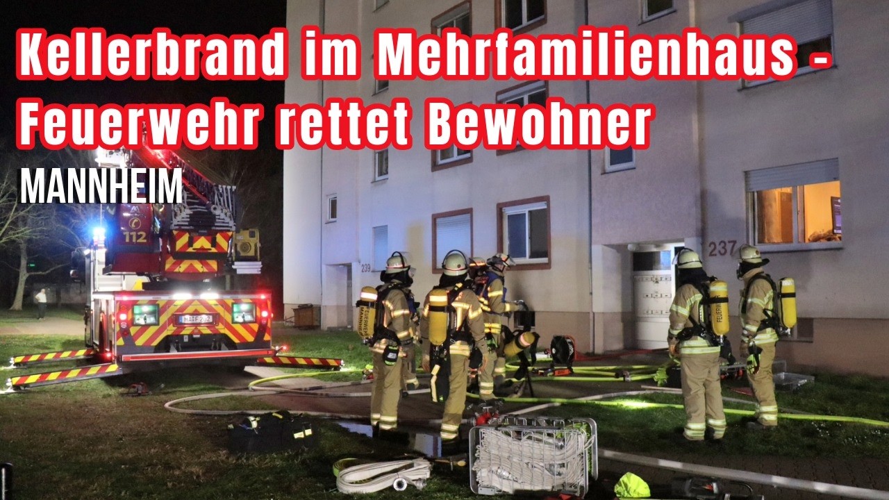 Mannheim: Starke Rauchentwicklung nach Kellerbrand im Mehrfamilienhaus