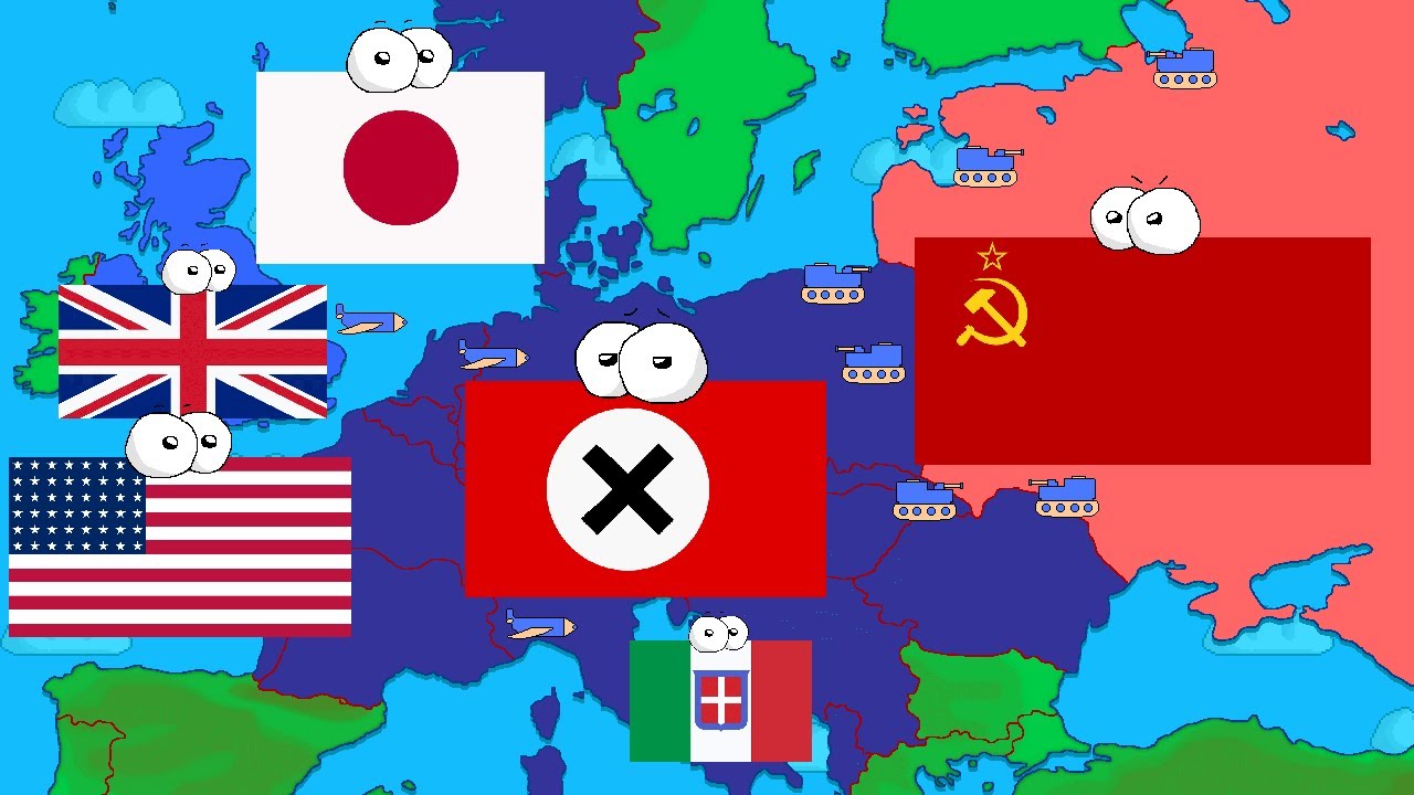 World War 2 - Summary in Map with Talking Countries