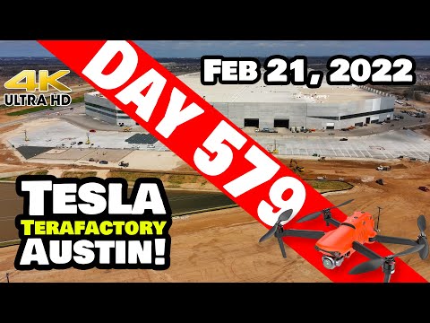 GIGA TEXAS EXTENSION IS UNDERWAY! - Tesla Gigafactory Austin 4K  Day 579 - 2/21/22 - Tesla Texas