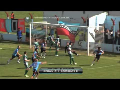 Gol de Echeverria. Brown 1 Sarmiento 0. Fecha 13. Torneo Primera B Nacional. Fútbol Para Todos