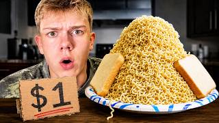 I Ate The CHEAPEST Meals for 24 hours...